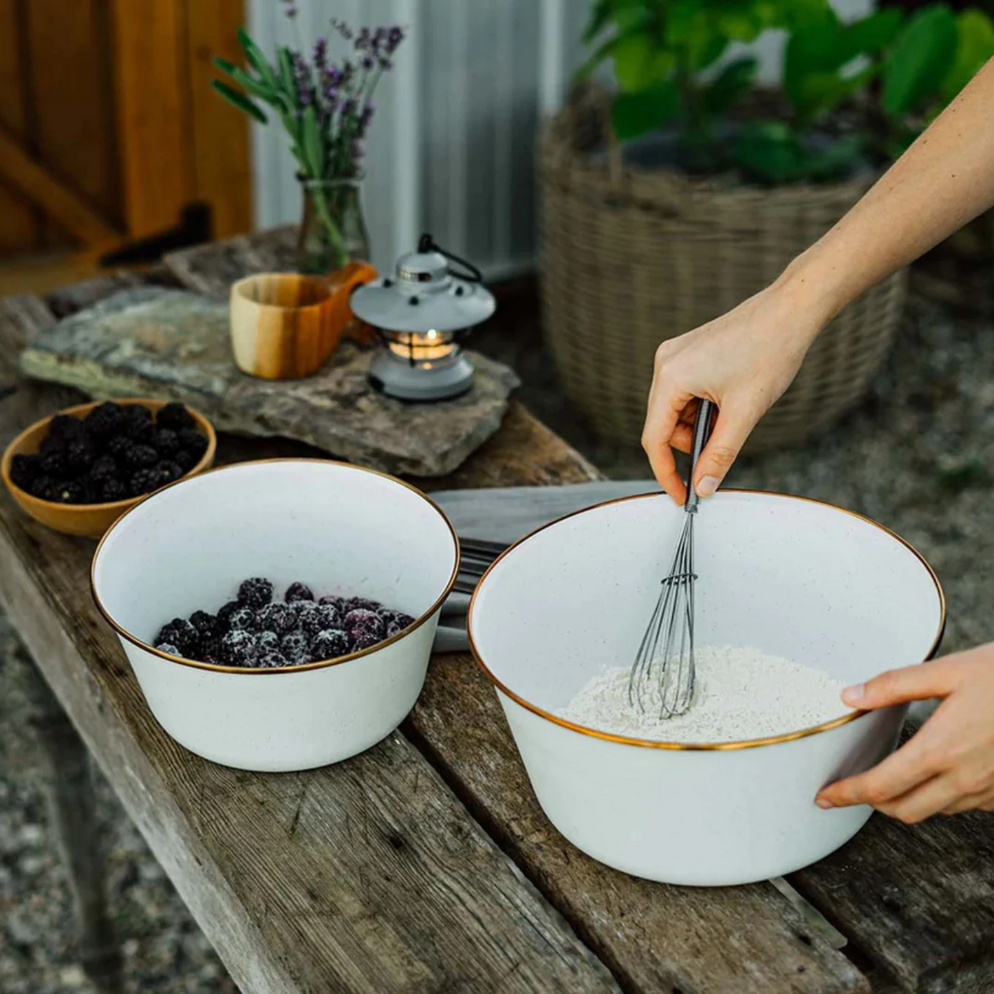 Barebones Enamel Mixing Bowl Set of 2